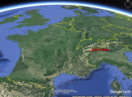 Localisation de la zone Sesia (Alpes italiennes) dans la chaine alpine