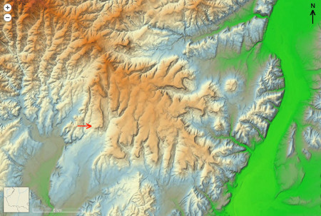 Topographie du plateau du Coiron