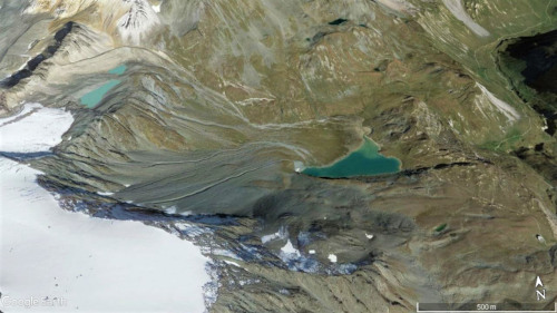 Vue satellite correspondant à la vue sur le Lac Blanc de la figure 24