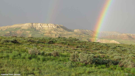 Vue sur un paysage caractéristique de la Green River Formation, Wyoming (États-Unis d'Amérique)