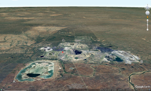 Vue aérienne du site minier de Palabora, Afrique du Sud