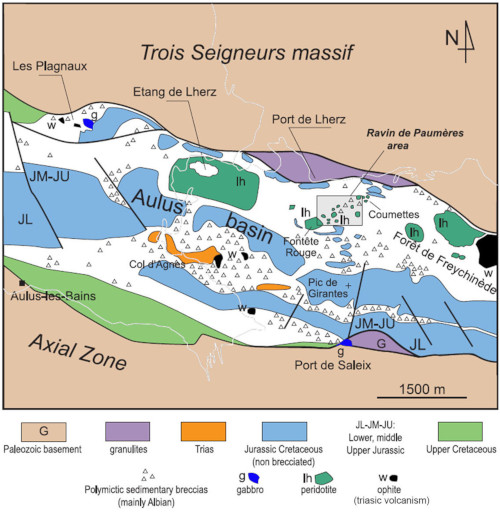 Carte géologique simplifiée du secteur de Lers (Ariège)