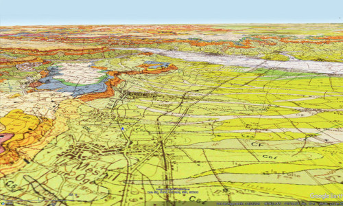 Carte géologique 3D de la Côte de l'Ile de France, 10 km au Sud-Sud-Est d'Épernay