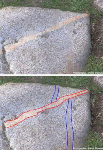 Schéma interprétatif de la dalle de granite précédente