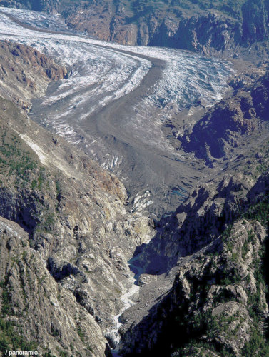 Langue terminale et front du glacier d'Aletsch (canton du Valais, Suisse)