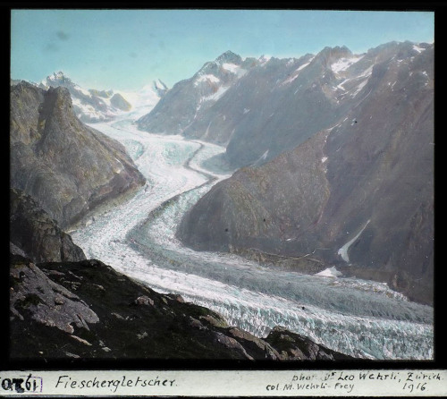 Le glacier de Fiesch (Suisse) dans son état de 1916