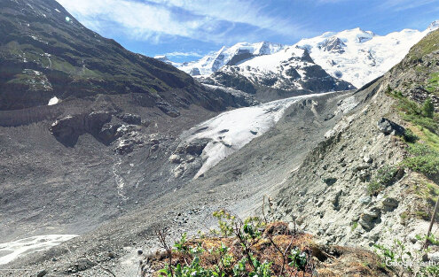 Le front du glacier Morteratsch dans son état de 2016