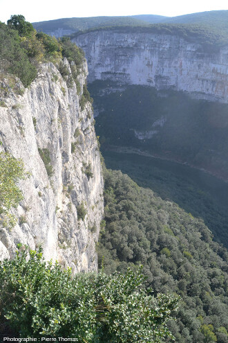 Les gorges de l'Ardèche vues depuis l'un des belvédères aménagés le long de la route touristique