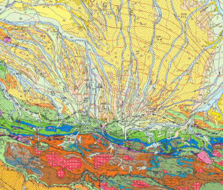 Extrait de la carte géologique de France à 1/1 000 000