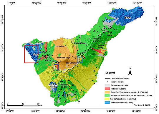 Carte géologique simplifiée de Tenerife (Canaries)