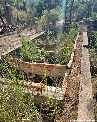 Anciens bacs de lavage des minerais, massif des Maures (Var)