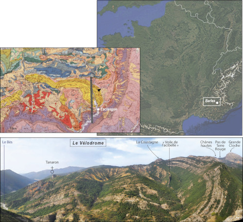 Localisations géographique et géologique du Vélodrome (Alpes-de-Haute-Provence)