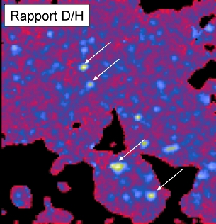 Image NanoSIMS en rapport isotopique D/H
