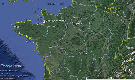 Localisation du Mont-Saint-Michel à l'échelle de la France