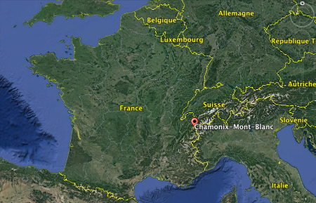 Localisation géographique de Chamonix Mont-Blanc (Haute-Savoie)