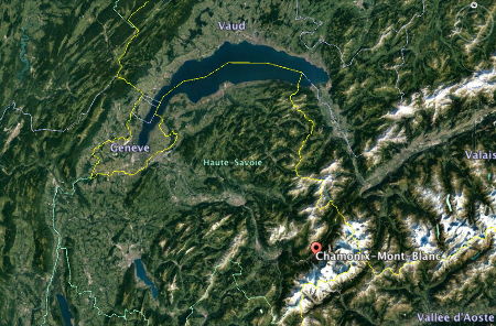 Localisation géographique de Chamonix Mont-Blanc (Haute-Savoie)