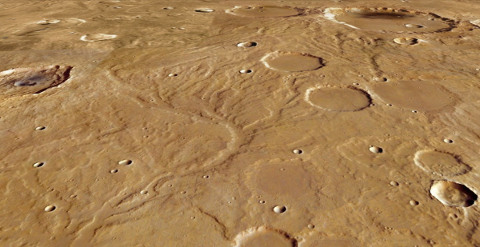 Capture Google Earth “Mars” d’un réseau hydrographique fossile en amont de Naktong Vallis