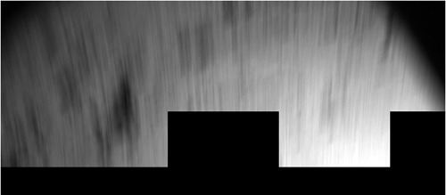 Photo floue de la surface de 67P/CG prise par CIVA (Comet Infrared and Visible Analyser) juste après le premier rebond de Philae sur Chury