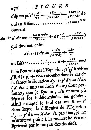 La Figure la Terre de Clairaut, équation différentielle de Clairaut