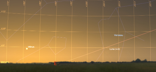 Le ciel de l'aube côté Est, tel que visible à l'œil nu, le 26 mars 2017 à 7h15 locale (heure d'été)