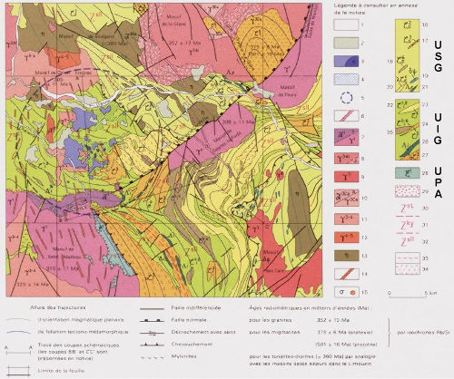 Schéma structural de la carte géologique de la France, feuille de Rochechouart à 1/50 000