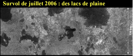 Les premières images de lacs sur Titan, publiées en juillet 2006
