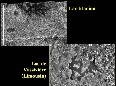 Comparaisons entre un lac de Titan et un lac terrestre