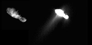 Le noyau de la comète Borrelly (8 km de long)