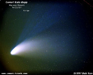 La comète Hale Bopp observée le 25 avril 1997 dans le désert de Mojave