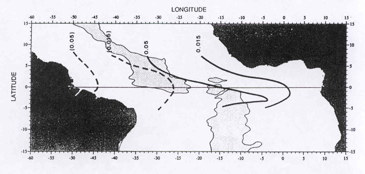 Teneurs en chlorofluorométhane (CFC-11) dans la couche à 1.600-1.800 m