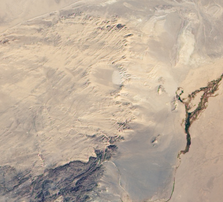 Image Landsat du cratère Tabun-Khara-Obo (Mongolie)