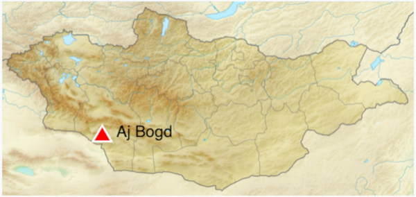 Localisation d’Aj Bogd, province de Gobi-Altai (Mongolie)