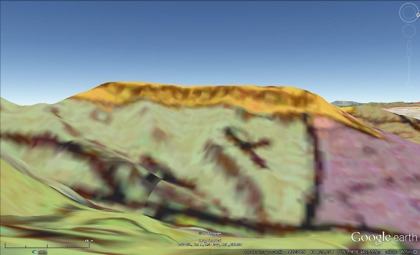 Vue aérienne et géologique du plateau de Sèze