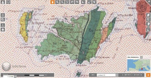 Carte géologique de l'île Port-Cros, îles d'Hyères, Var
