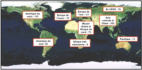 Les réserves de gaz de schiste dans le monde