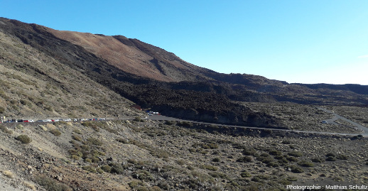 Panorama de la caldeira de Las Cañadas depuis les pentes Sud du Teide (à proximité du parking du téléphérique), ile de Tenerife (Canaries, Espagne)