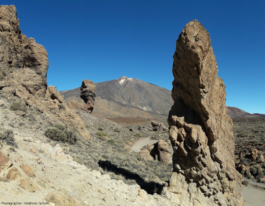 Détail des rochers dégagés par l'érosion dans le secteur de Roques de Garcia au Sud-Ouest, ile de Tenerife (Canaries, Espagne)