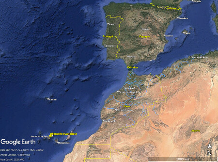 Localisation de l'ile de Tenerife, archipel des Canaries, au large des côtes marocaines