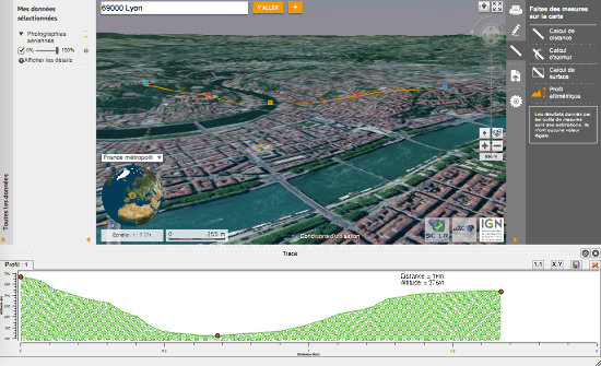 VirtualGéo, application 3D dédiée du Géoportail, et ses outils