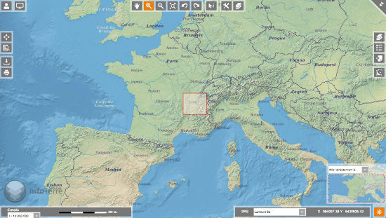 Obtention des notices de cartes géologiques avec le portail Infoterre du BRGM - choix du secteur