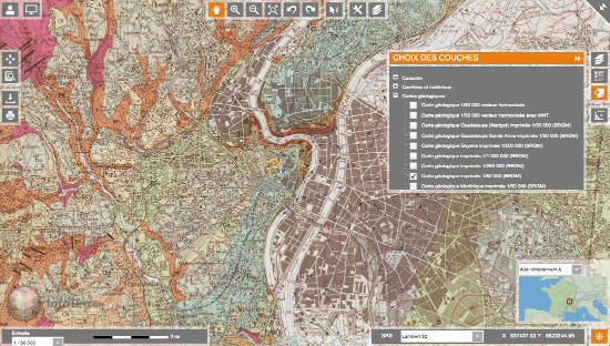 Obtention des notices de cartes géologiques avec le portail Infoterre du BRGM - carte géologique