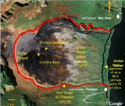 Quelques repères géographiques : le Piton de la Fournaise (La Réunion)