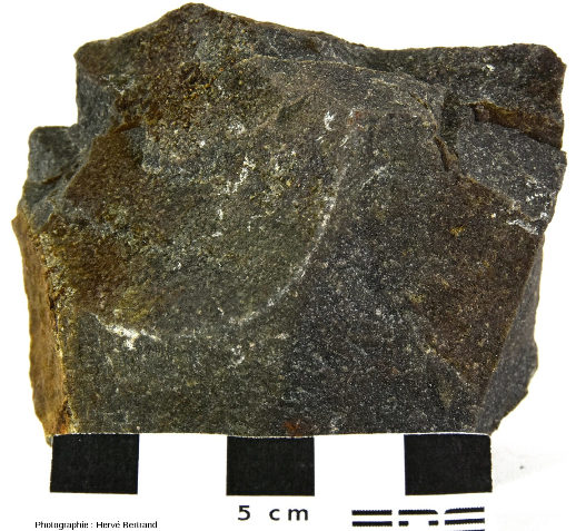Cornéenne, à peu près à un mètre du contact avec la granodiorite