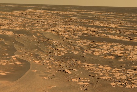 Vue général des etched terrains, Mars