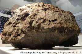 Masse principale, 600 kg, de la météorite de Tcheliabinsk retrouvée au fond du lac Tchebarkoul
