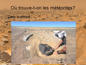 Une météorite trouvée dans le désert