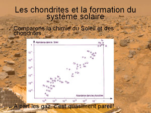 Comparaison entre la chimie du Soleil et celle des chondrites
