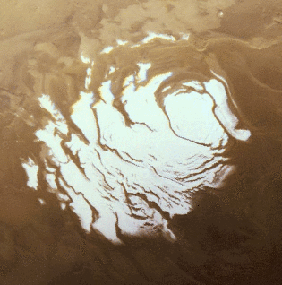 Calotte polaire Sud de Mars