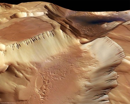 Une vallée dans Noctis Labyrinthus, Mars