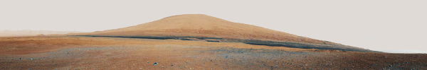 Le Mont Sharp vu depuis le site d'atterrissage de Curiosity (8 au 18 août 2012)